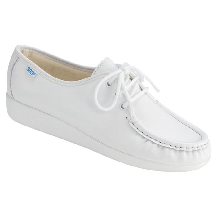 SAS Women's Siesta Lace Up Loafer-White