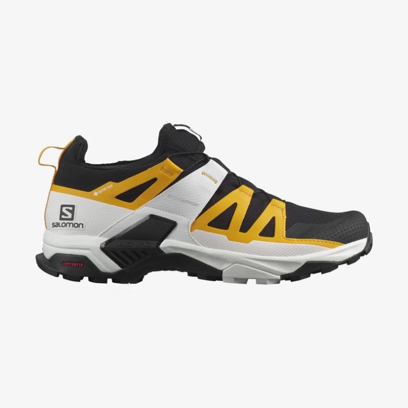 SALOMON MEN'S X ULTRA PRO GORE-TEX-Black / White / Saffron - Click Image to Close