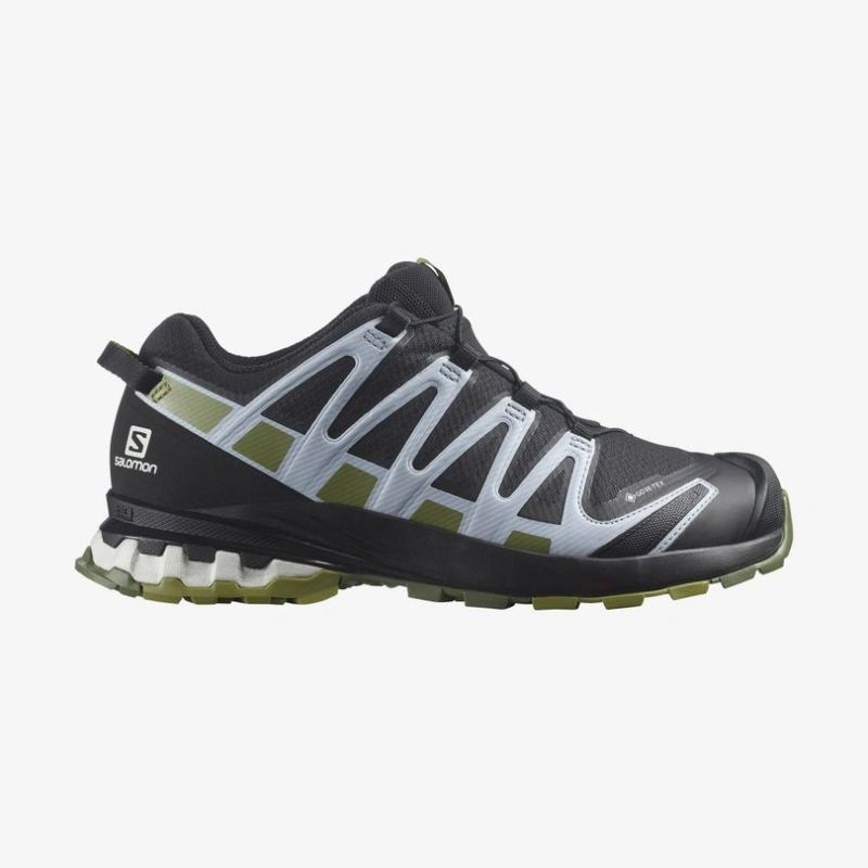 SALOMON WOMEN'S XA PRO 3D v8 GORE-TEX-Black / Green Moss / Zen Blue - Click Image to Close