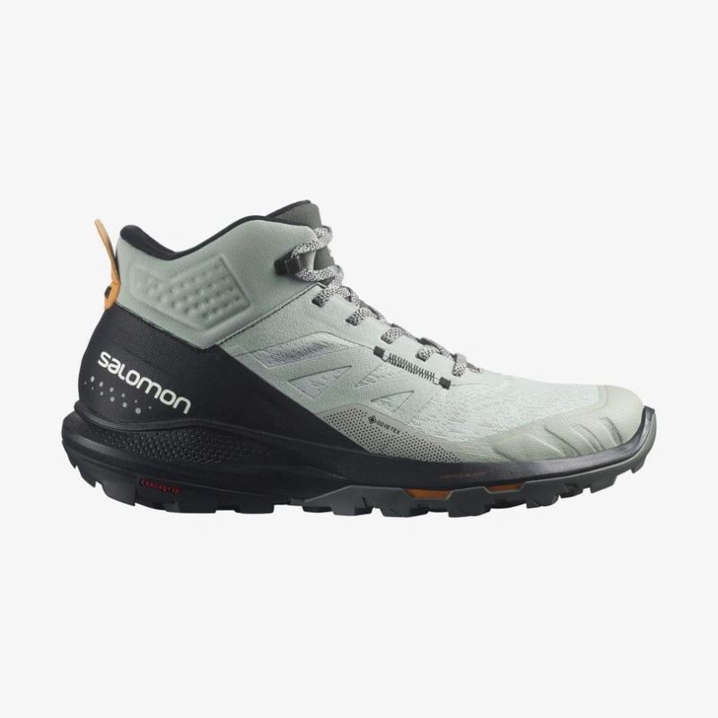 SALOMON MEN'S OUTPULSE MID GORE-TEX-Wrought Iron / Black / Vibrant Orange