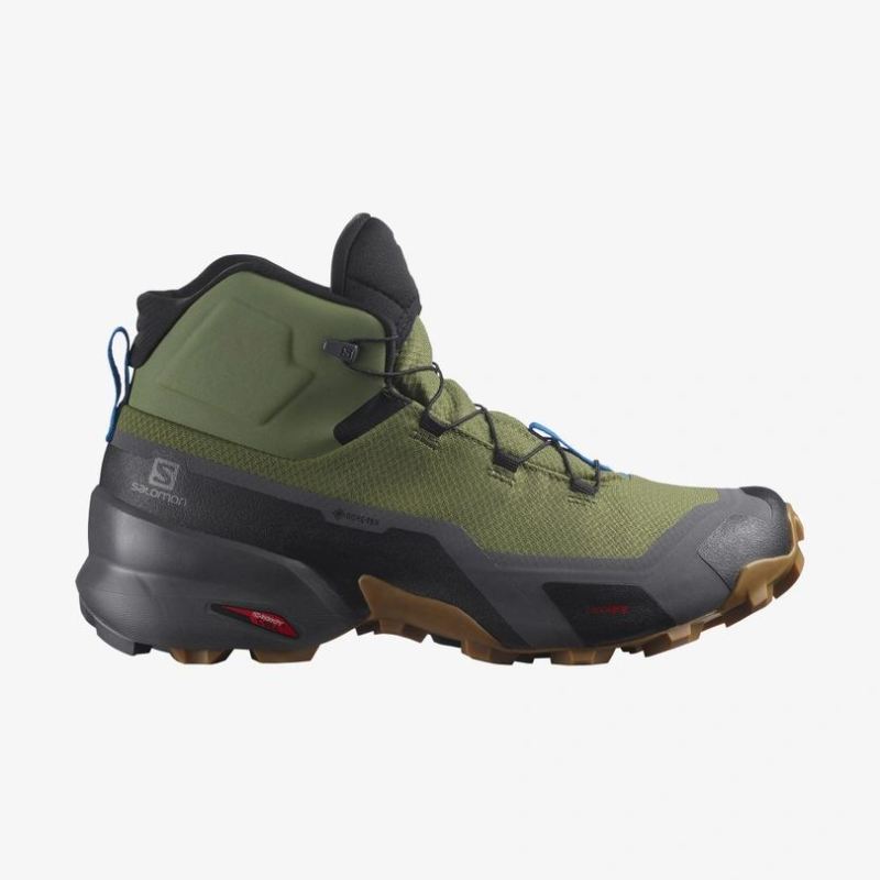 SALOMON MEN'S CROSS HIKE MID GORE-TEX-Olivine / Magnet / Gum1a - Click Image to Close