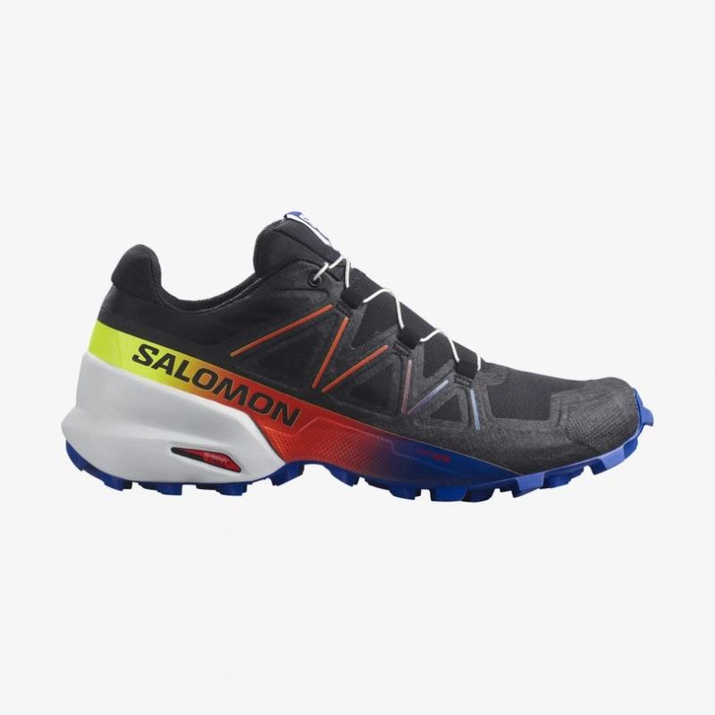 SALOMON MEN'S SPEEDCROSS 5 RACING PACK-Black / Surf The Web / Safety Yellow