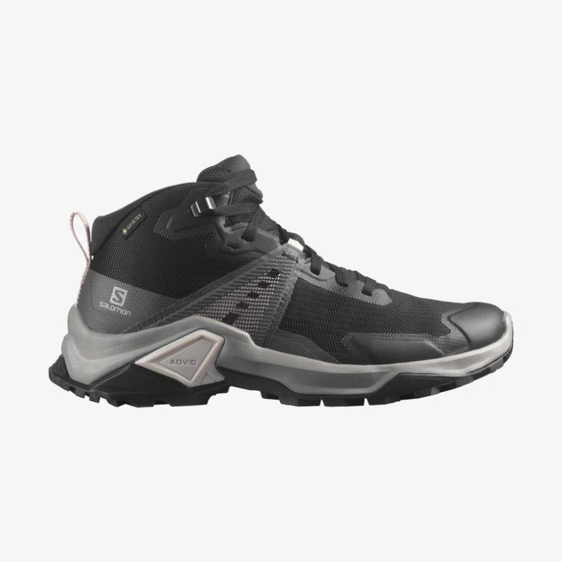 SALOMON WOMEN'S X RAISE 2 MID GORE-TEX-Black / Magnet / Morganite - Click Image to Close