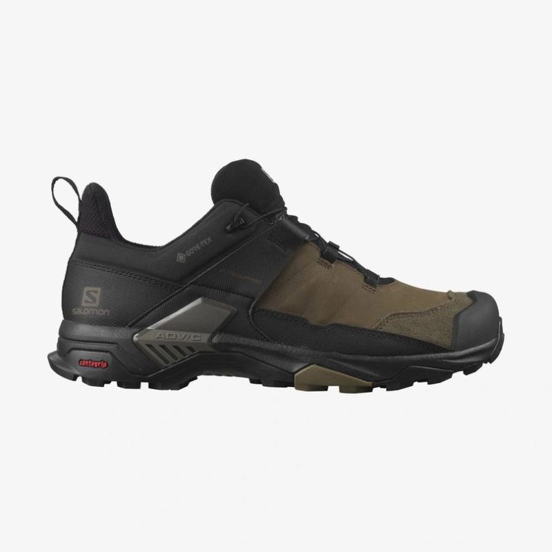 SALOMON MEN'S X ULTRA 4 LEATHER GORE-TEX-Desert Palm / Black / Kangaroo - Click Image to Close