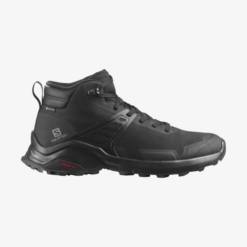 SALOMON MEN'S X RAISE MID GORE-TEX-Black / Black / Quiet Shade - Click Image to Close