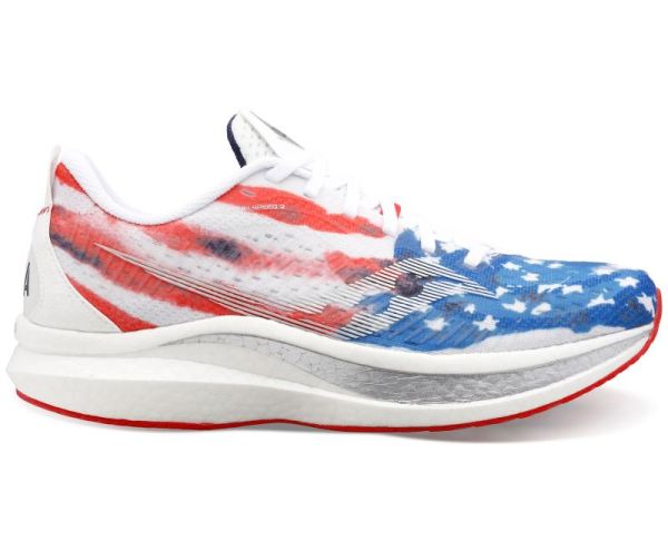 SAUCONY MEN'S STARS & STRIPES ENDORPHIN SPEED 2-Red White Blue - Click Image to Close