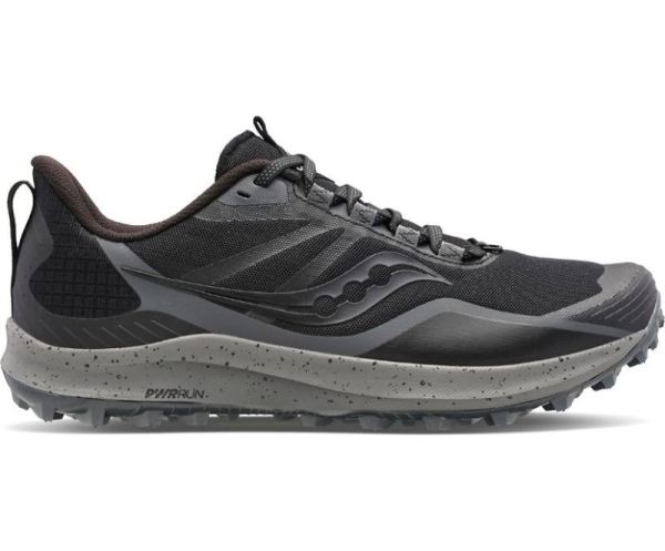 SAUCONY MEN'S PEREGRINE 12 WIDE- Black Charcoal - Click Image to Close