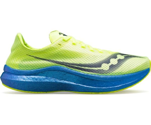 SAUCONY MEN'S BOSTON ENDORPHIN PRO+-Blue Yellow - Click Image to Close