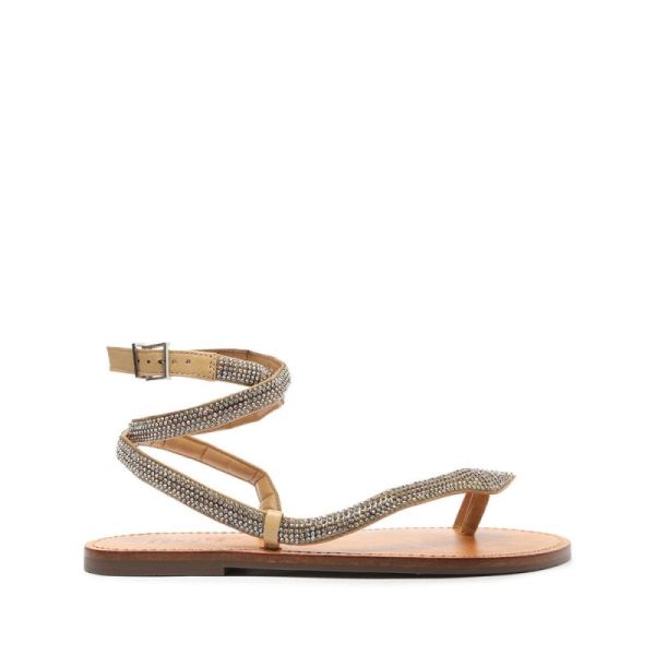 Schutz | Courtney Crystal Sandal-Beige - Click Image to Close