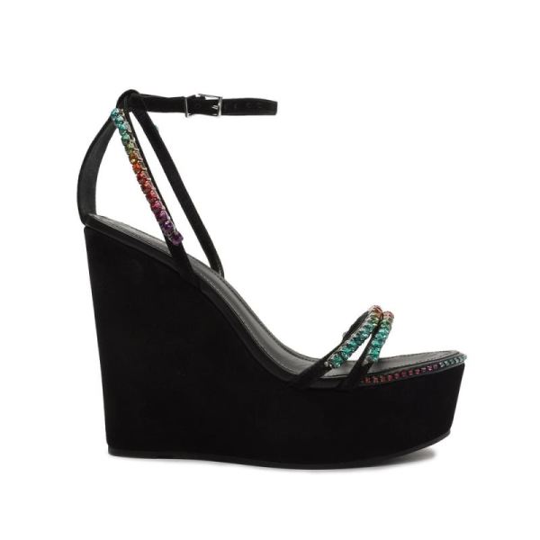 Schutz | Loule Nubuck Wedge Sandal-Black