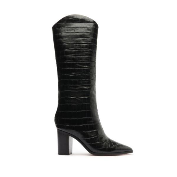 Schutz | Analeah Wide Crocodile Boot-Black