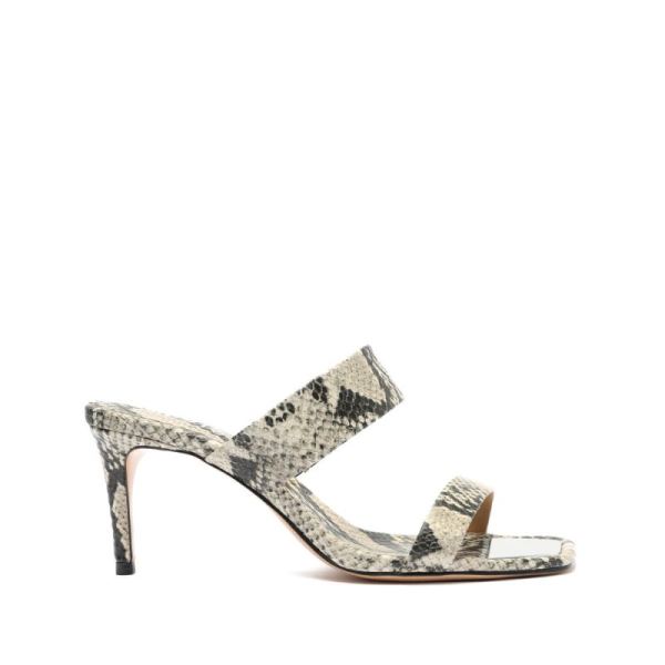 Schutz | Aruana Snake-Embossed Leather Sandal-Natural Snake - Click Image to Close