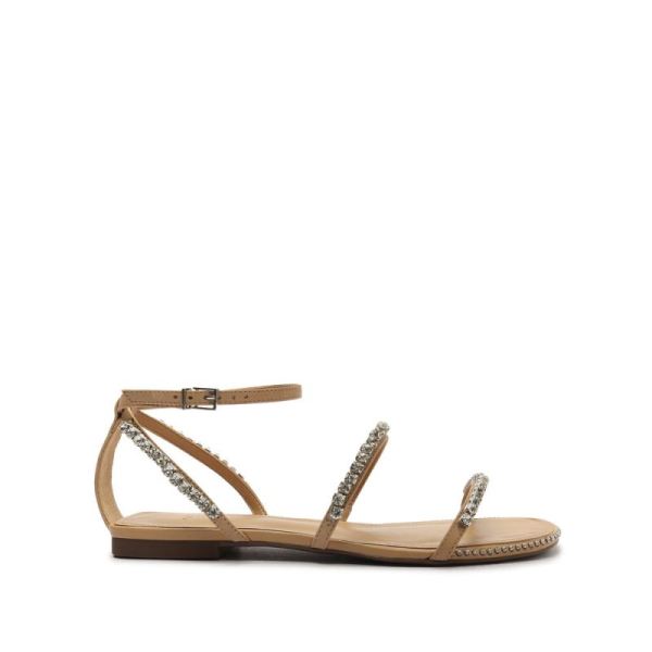 Schutz | Loule Nubuck Flat Sandal-Light Nude - Click Image to Close