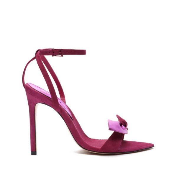 Schutz | Elora Leather Sandal-Violet Pink/Ruby - Click Image to Close