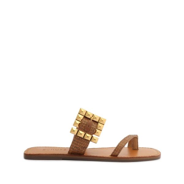 Schutz | Malie Fabric Sandal-Brown - Click Image to Close