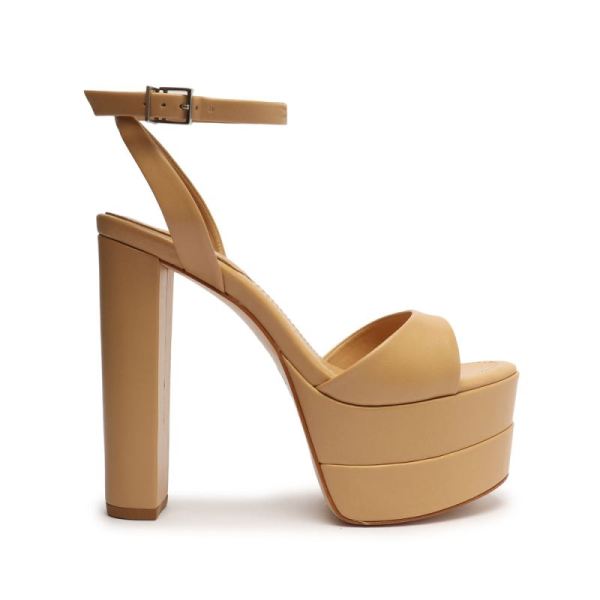 Schutz | Kaila Platform Nappa Leather Sandal-Light Beige - Click Image to Close