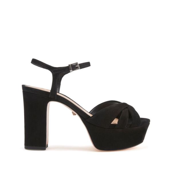 Schutz | Keefa Platform Sandal in Nubuck: classic one -Black - Click Image to Close