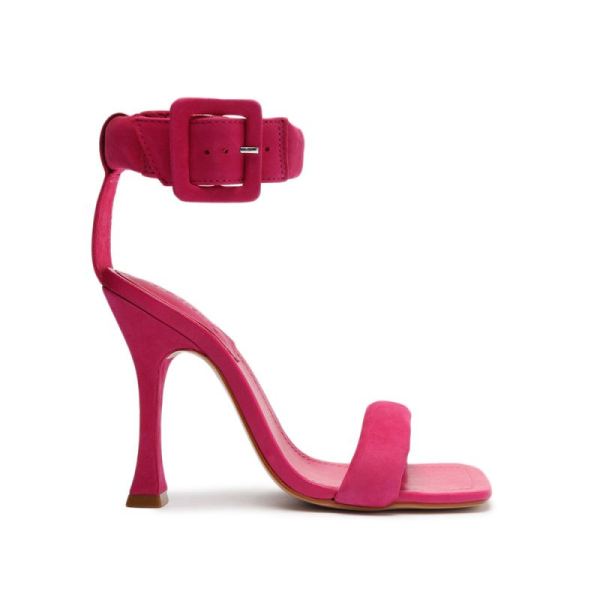 Schutz | Gigih Nubuck Sandal-Hot Pink - Click Image to Close