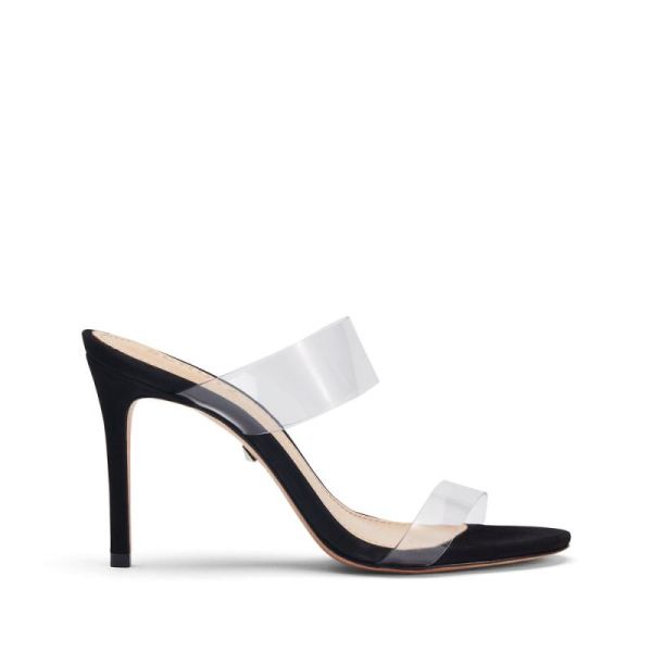 Schutz | Ariella Sandal: Vinyl Straps and a Stiletto Heel -Black