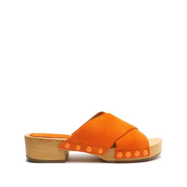 Schutz | Jett Suede Sandal-Bright Tangerine - Click Image to Close