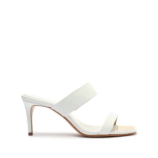 Schutz | Aruana Nappa Leather Sandal-White - Click Image to Close