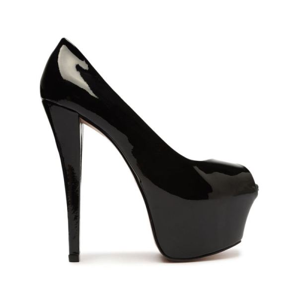 Schutz | Zelda Platform Patent Peep Toe-Black