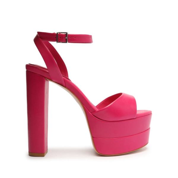 Schutz | Kaila Platform Nappa Leather Sandal-Hot Pink