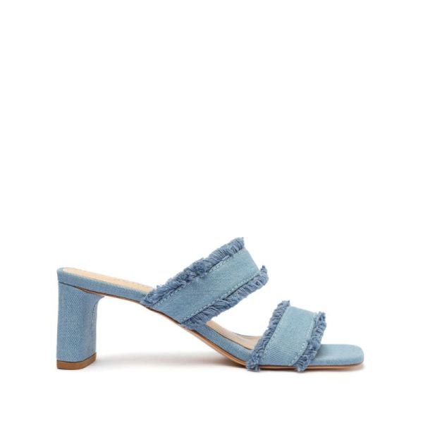 Schutz | Amely Mid Block Fabric Sandal-Summer Jeans