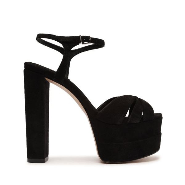 Schutz | Keefa High Suede Sandal-Black - Click Image to Close