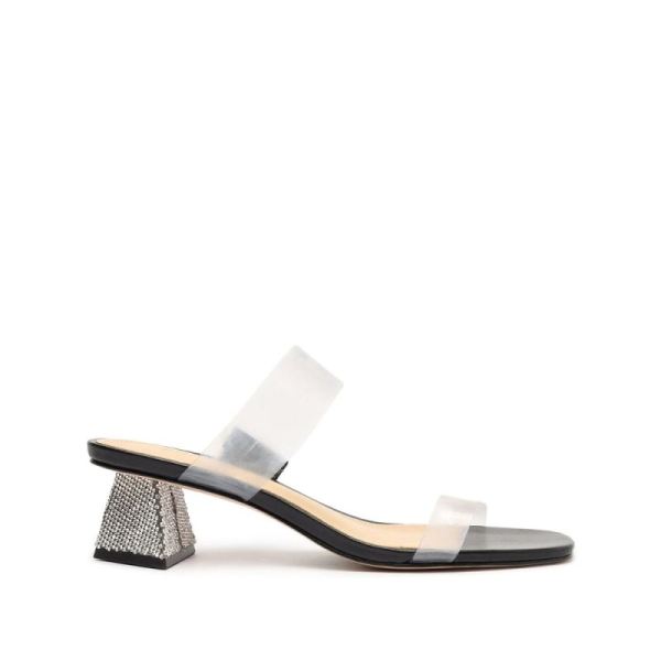 Schutz | Ariellen Low Vinyl&Rhinestones Mule-Black