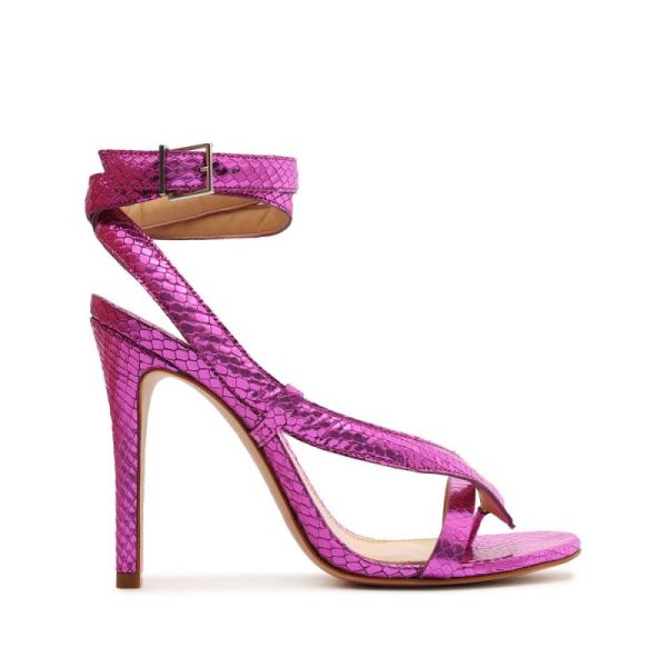 Schutz | Courtney High Metallic Sandal-Bright Violet - Click Image to Close