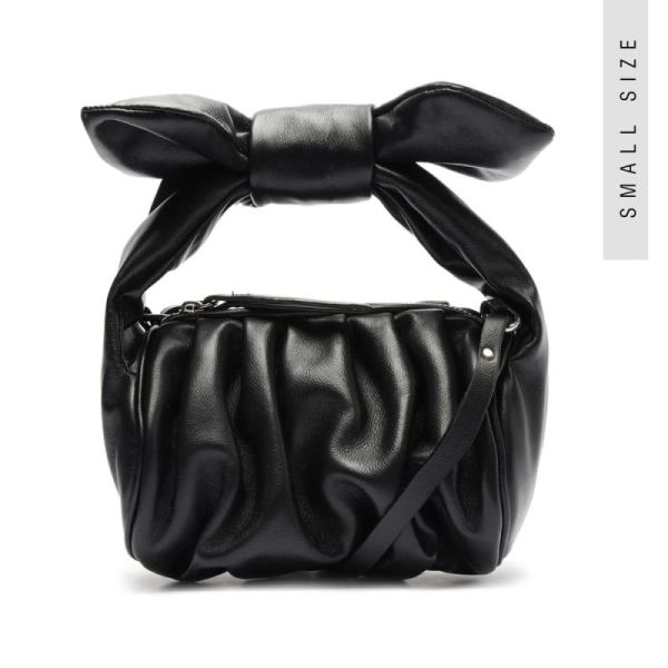 Schutz | Demi Mini Leather Crossbody Bag in Black-Black
