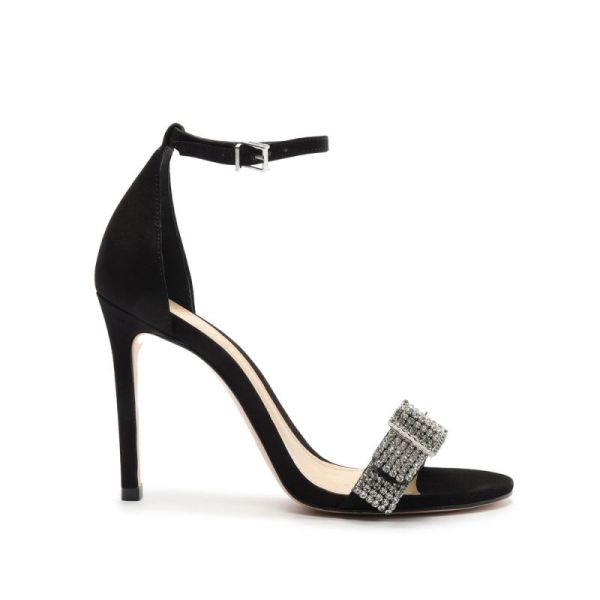 Schutz | Perlah Nubuck&Rhinestones Sandal-Black