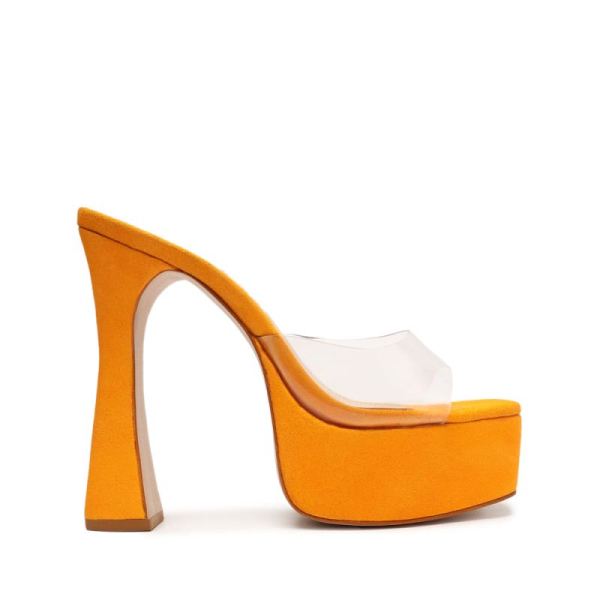 Schutz | Haila Vinyl&Suede Sandal-Orange - Click Image to Close