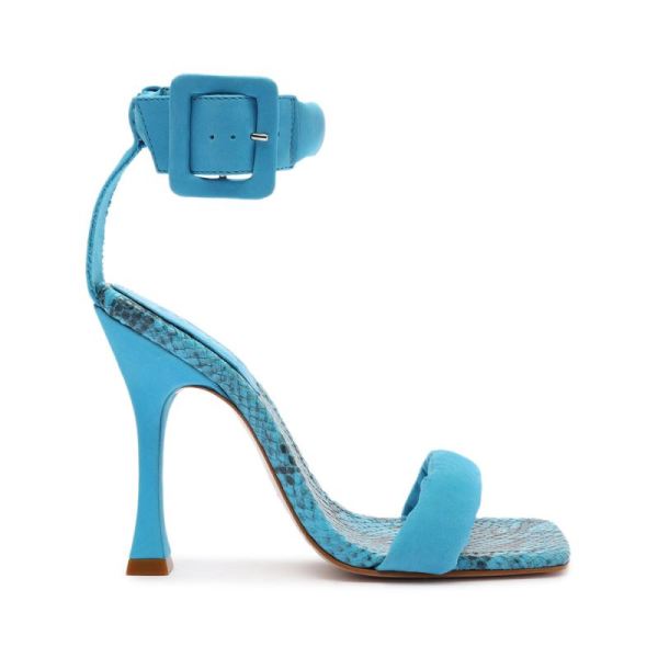 Schutz | Gigih Nubuck Sandal-True Blue - Click Image to Close