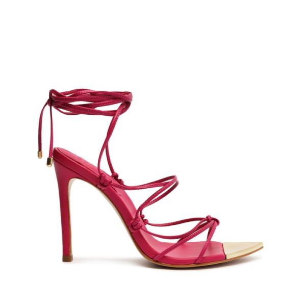 Schutz | Hana Nappa Leather Sandal-Hot Pink - Click Image to Close