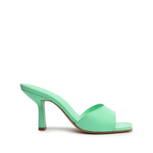 Schutz | Posseni Nappa Leather Sandal-Deep Mint