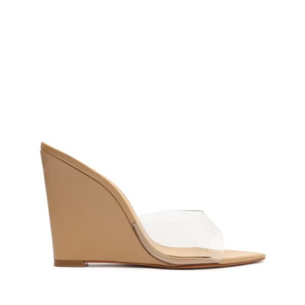 Schutz | Luci Vinyl&Nappa Leather Sandal-Light Beige