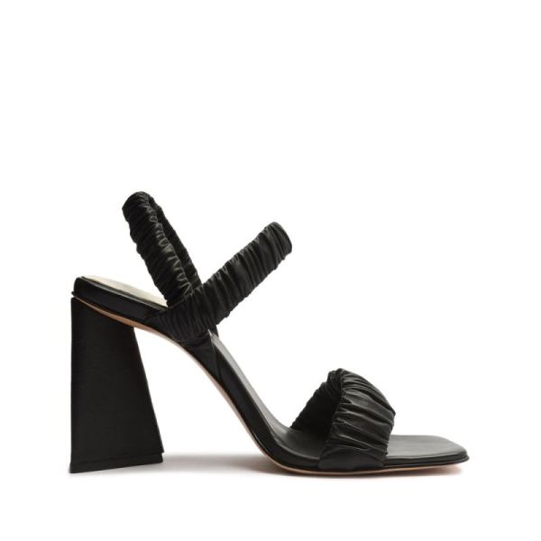 Schutz | Lirah Nappa Leather Sandal-Black - Click Image to Close