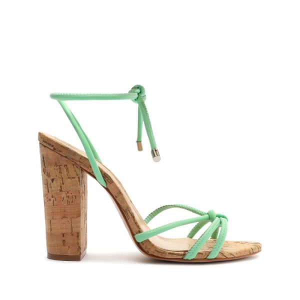 Schutz | Suzy High Block Leather Sandal-Deep Mint