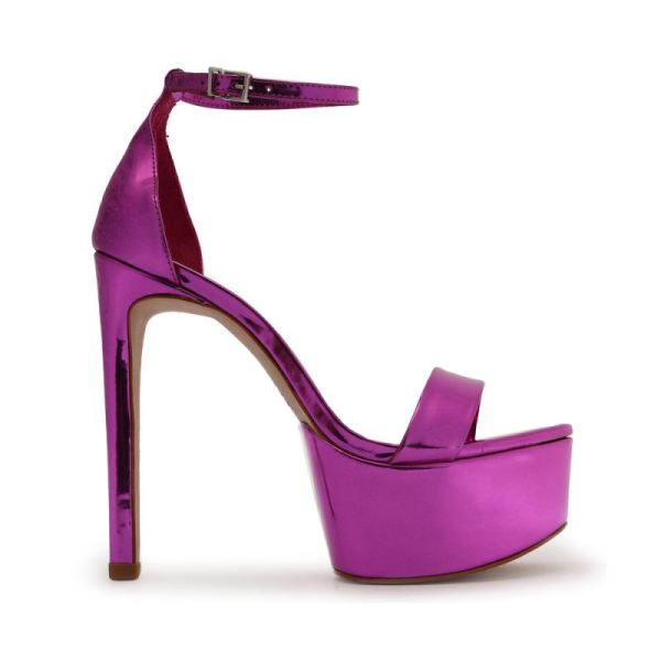 Schutz | Cadey-Lee Platform Specchio Leather Sandal-Fucsia - Click Image to Close