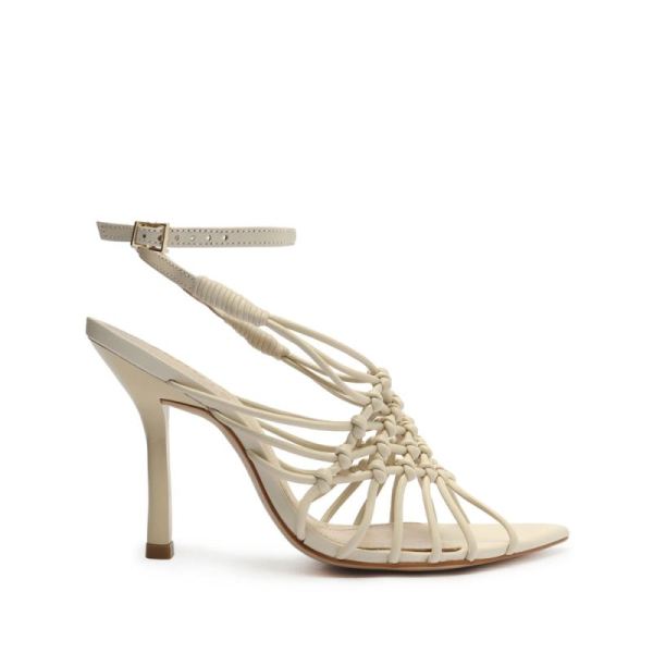 Schutz | Tinah Leather&Nappa Sandal-Eggshell - Click Image to Close