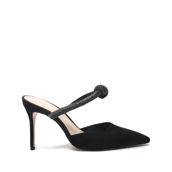 Schutz | Pearl Leather Mule-Black - Click Image to Close