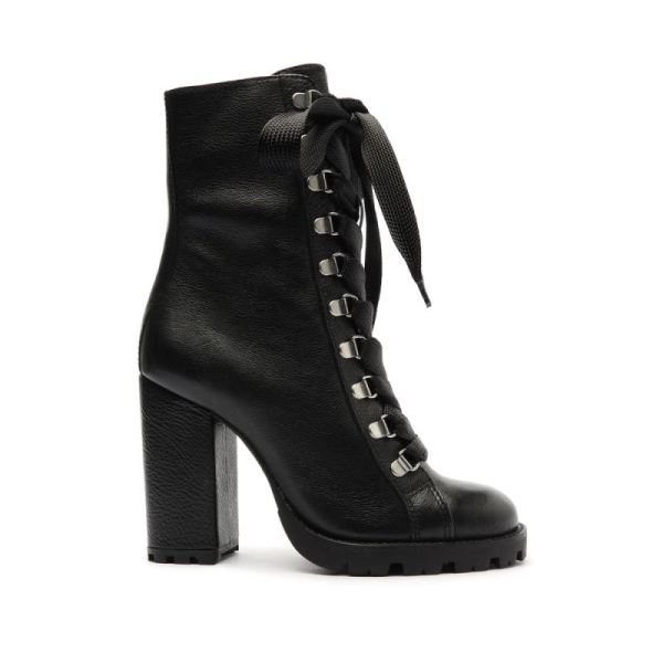 Schutz | Zhara Up Leather Bootie-Black