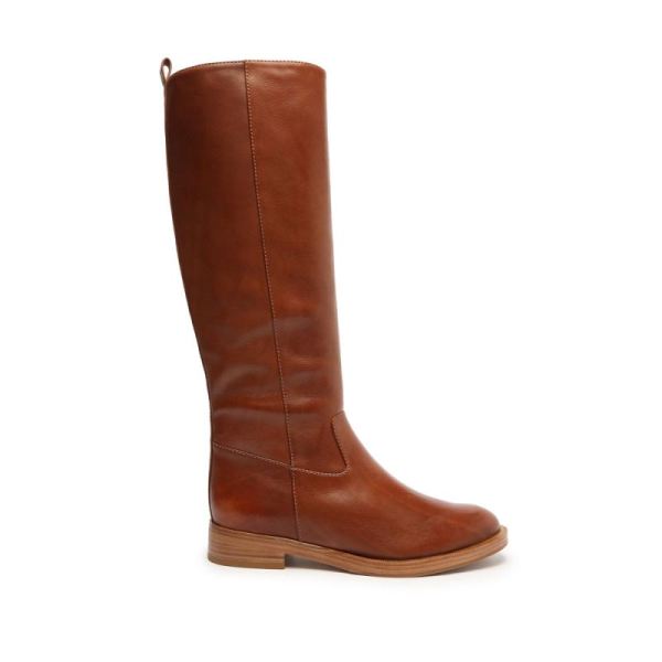 Schutz | Goldie Leather Boot-Dark Caramel