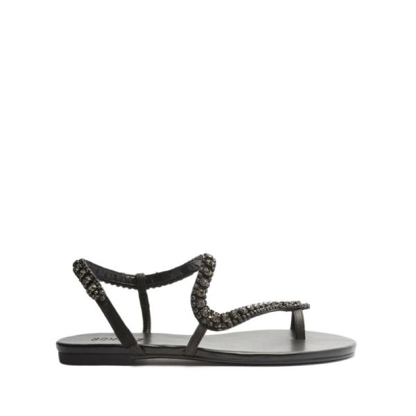 Schutz | Court Leather Sandal-Black - Click Image to Close