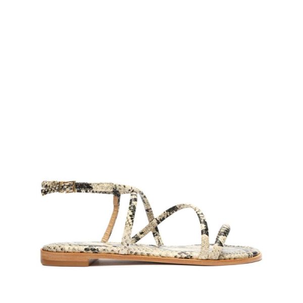 Schutz | Lovi Snake-Embossed Leather Flat-Natural Snake