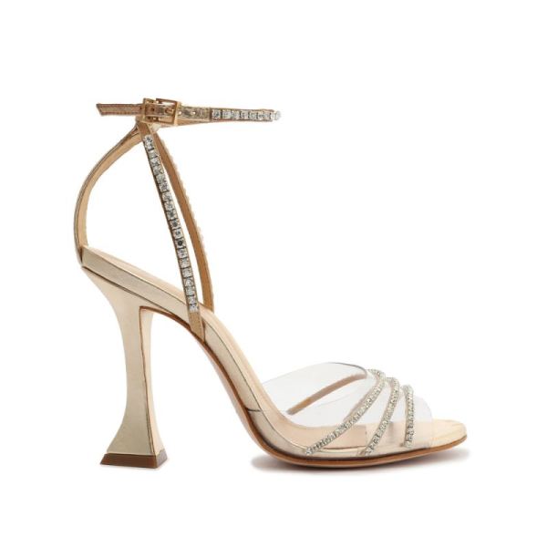 Schutz | Renah Vinyl&Rhinestones Sandal-Platina Gold