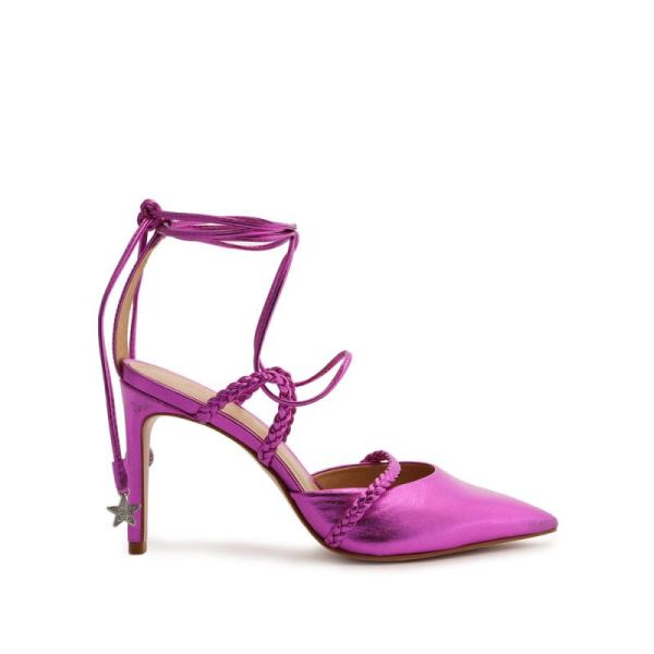 Schutz | Lunah Metallic Nappa Leather Pump-Bright Violet