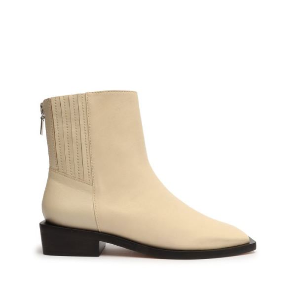 Schutz | Guily Leather Bootie-Eggshell